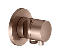 KEUCO IXMO Vanne d'inversion à encastrer 3 consommateurs, raccord de flexible, poignée Comfort et support de douche, sans arrêt, rosace ronde, 59548291201, Couleur: rouge or brossÃ©