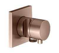 KEUCO IXMO Vanne d'inversion à encastrer 3 consommateurs, raccord de flexible, poignée Comfort et support de douche, sans arrêt, rosace carrée, 59548291202, Couleur: rouge or brossÃ©