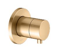 KEUCO IXMO Vanne d'inà encastrer pour 3 consommateurs avec poignée Comfort, avec arrêt, rosace ronde, 59549251001, Couleur: Laiton brossé