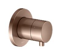 KEUCO IXMO Vanne d'inà encastrer pour 3 consommateurs avec poignée Comfort, avec arrêt, rosace ronde, 59549291001, Couleur: rouge or brossÃ©