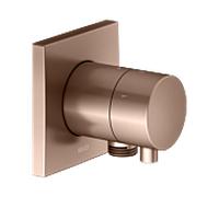 KEUCO IXMO Vanne d'inversion à encastrer 3 consommateurs, raccord de flexible, poignée Comfort, avec arrêt, rosace carrée, 59549291102, Couleur: rouge or brossÃ©