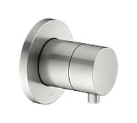 KEUCO IXMO Vanne d'inà encastrer pour 2 consommateurs avec poignée Comfort, sans arrêt, rosace ronde, 59556211001, Couleur: acier inoxydable