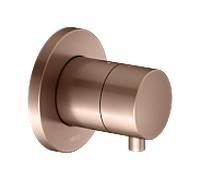 KEUCO IXMO Vanne d'inà encastrer pour 2 consommateurs avec poignée Comfort, sans arrêt, rosace ronde, 59556291001, Couleur: rouge or brossÃ©