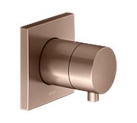 KEUCO IXMO Vanne d'inà encastrer pour 2 consommateurs avec poignée Comfort, sans arrêt, rosace carrée, 59556291002, Couleur: rouge or brossÃ©