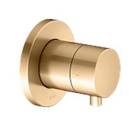 KEUCO IXMO Vanne d'inà encastrer pour 2 consommateurs avec poignée Comfort, avec arrêt, rosace ronde, 59557251001, Couleur: Laiton brossé