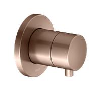 KEUCO IXMO Vanne d'inà encastrer pour 2 consommateurs avec poignée Comfort, avec arrêt, rosace ronde, 59557291001, Couleur: rouge or brossÃ©