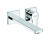 Kludi Mitigeur monocommandé mural encastré ZENTA SL, lavabo à deux trous, saillie 230 mm, chrome
