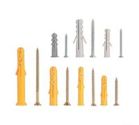 Kit de fixation 210 pièces avec vis et ancrages muraux, acier galvanisé et plastique PE haute densité, pour montage domestique sur brique, béton, cadres, lampes, rideaux