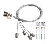 Kit de fixation au plafond en acier inoxydable pour installation de chauffage infrarouge avec fil de suspension réglable de 1 m, connecteurs de cadre, vis et broches,