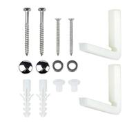 Kit de fixation au sol coudé en acier inoxydable pour cuvette WC bidet pour lavabo semi-piédestal Boulons de montage en forme de L avec couvercles à tête de vis Argenté