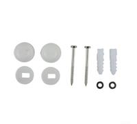 Kit de fixation au sol pour cuvette de toilette - Boulons en forme de L pour bidet - Vis d'ancrage en acier inoxydable avec couvercles - Blanc