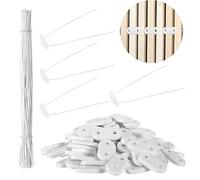 Kit de Fixation de Clôture Brise-Vue de Confidentialité en PVC Résistants à Intempéries, 100 Clips de Montage en PVC avec 100 Attaches de Câble Plate de Montage pour Jardin Balcon (Blanc)