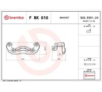 Kit de fixation d'étrier de frein Essieu avant F BK 010 BREMBO pour VW
