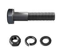 Kit de fixation en acier allié métrique, boulon à tête hexagonale haute résistance grade 12.9, écrou, rondelles, traitement oxyde noir (Partiellement filetée, M10 x 190mm, 1 set)