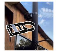 Kit de fixation en acier for cheminée - Support mural réglable for conduit de ventilation avec vis de stabilité(Black)