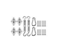 Kit de Fixation for auvent Triangulaire 24 pièces, kit de Montage for Pare-Soleil Robuste, Accessoires en Acier Inoxydable for Jardin et Cour