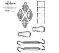 Kit de fixation LUMALAND kit de fixation pour voile d'ombrage