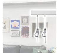 Kit de fixation murale pour tableaux - Barre de 300 cm et fil de suspension pour toiles, photographies, œuvres d'art - Idéal pour hôtels, bureaux et décoration d'intérieur (câble de 2,5 m, 1 crochet)