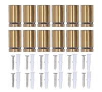 Kit de Fixation Murale Professionnelle pour Panneau Publicitaire 12 Pièces avec Entretoises en Verre 19x30mm en Acier Inoxydable Finition Or Brossé pour Installation Facile et Sécurisée