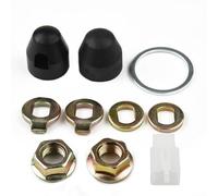 Kit de fixation pour axe de moteur de vélo électrique - Écrous de verrouillage - Rondelles de blocage - Entretoises et cache-écrous en caoutchouc pour essieux de 12 mm et 14 mm