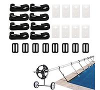Kit De Fixation pour Bâche Solaire De Piscine, 24 Pièces Kit De Sangles De Couverture Solaire pour Piscine, Kit De Sangles De Couverture Solaire pour Piscine Universelles, pour Bâche De Piscine