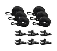 Kit de fixation pour bobine de bâche solaire de piscine, sangles en nylon robuste et clips dentelés pour couvertures de 3 à 7,3 m, lot de 6