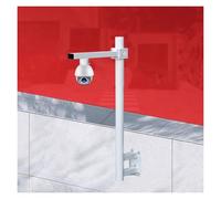 Kit de Fixation pour caméra Securi Blanc - Support Universel pour caméra de Surveillance, Tube en Acier galvanisé de 6,1 cm (2,4 Pouces), Installation Facile, Hauteur réglable jusqu'à 150 cm