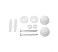 Kit de fixation pour cuvette de WC avec douilles en nylon et vis pour une installation sécurisée du bidet sur des sols en bois ou en béton avec rondelles et extrémité Blanc