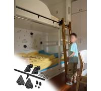 Kit de Fixation pour Échelle Bibliothèque Coulissante avec Supports, Rail Suspendu pour Échelles Roulantes Bureau, Grenier et Maison, Extra Robuste(710cm/23.3ft)