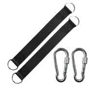 Kit de Fixation pour Hamac, Sangle Double Couche Robuste 30x3,2cm + Crochet Galvanisé Renforcé 8 * 80, Anneau D Épais, Antirouille & Portable 95g, pour Balançoire Fauteuil Suspendu