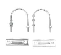 Kit de Fixation pour mât d'antenne Double, Bloc de mâchoire en V en Fer Robuste avec boulons en U, kit de Support de Montage mât à mât pour antenne extérieure, Installation sur (Un)