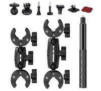 Kit de fixation pour moto compatible avec Insta360 X5 X4 X3 X2 RS DJI GoPro, perche à selfie à double pince pour guidon.
