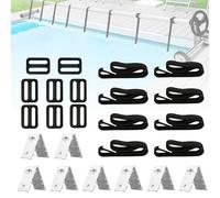 Kit de fixation pour moulinet de couverture solaire, sangles universelles et attaches pour piscines intérieures et hors sol, ensemble de rangement de sangles de couverture solaire, ensemble de 8