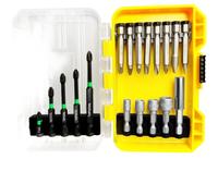 Kit de fixation pour perceuse à angle droit pour espaces restreints - Adaptateur d'angle magnétique avec ensemble d'embouts de tournevis 15 pièces, compatible avec tige hexagonale de 6,35 mm, Phillips