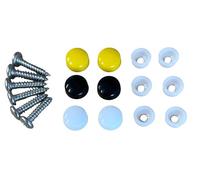 Kit de fixation pour plaque d'immatriculation - Vis et capuchons