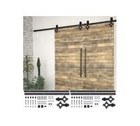 Kit de fixation pour porte coulissante - - 183 cm - Acier enduit de poudre - 80 kg - Noir