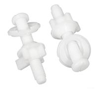 Kit de fixation pour siège de toilette avec boulons, vis, écrous, rondelles pour réparation de charnière de WC standard britannique, plastique blanc, 14-16 mm