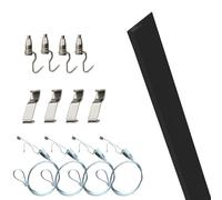 Kit de fixation pour tableaux, Kit de rail for système de suspension de tableaux avec câbles en acier de 1 à 3 m, noir, blanc, gris(Black,3.3in/1m Cable)