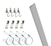 Kit de fixation pour tableaux, Kit de rail for système de suspension de tableaux avec câbles en acier de 1 à 3 m, noir, blanc, gris(Grey,6.6in/2m Cable)