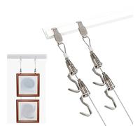 Kit de fixation pour tableaux, Kit de suspension de photos, rail de galerie, crochets réglables, câbles multicolores de 1 à 3 m(Black,9.8'/3m Cable)