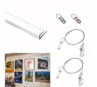 Kit de fixation pour tableaux, Kit de suspension for cadre photo, câble multicolore de 0,5 à 3 m, supporte jusqu'à 66 lb(White,4.9"/1.5m Cable)
