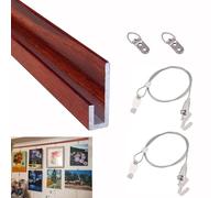 Kit de fixation pour tableaux, Kit de suspension for cadre photo, câble multicolore de 0,5 à 3 m, supporte jusqu'à 66 lb(Red,8.2"/2.5m Cable)