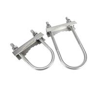 Kit de fixation robuste antirouille avec boulons en U 304 for antenne double TV, CB, radioamateur - Pince à mâchoires en V(34-M8x42x115mm-1DT)