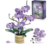 Kit de Fleur d'Orchidée Botanique, Set de Pot de Fleurs, Compatible avec la Collection Botanique Lego pour Adultes, Décoration de Salon, Bureau et Maison, 832 Pièces