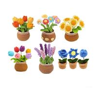 Kit de fleurs au crochet pour débutants avec tutoriels vidéo étape par étape, ensemble complet de tricot à faire soi-même pour adultes et enfants pour apprendre les travaux manuels (tulipes)