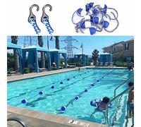 Kit de flotteur de ligne de sécurité pour piscine - Corde anti-UV d'extérieur de 9 m avec bouées pour diviser les voies et les zones