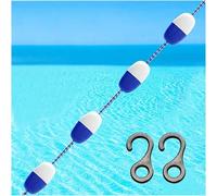 Kit de flotteurs de marquage de voie de piscine de 10 m - Cordes de barrière réglables avec 2 crochets pour extrémité peu profonde/profonde, compétitions, fêtes - Idéal pour la sécurité et