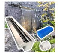 Kit de Fontaine de Piscine en Acier Inoxydable avec déversoir - Caisson encastrable pour Cascade de Jardin - Tailles de 40 à 120 cm, Bec verseur de Cascade extérieur idéal