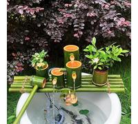Kit De Fontaine en Bambou, Zen Jardin Fontaine d'eau Bambou, Fontaines Solaires en Bambou, Fontaine en Bambou Exterieur Jeu d'eau, pour d'étang d'arrière-Cour
