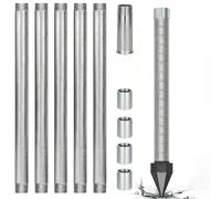 Kit de forage de puits à pointe de, pointe de forage en acier inoxydable de 32 mm (1-1/4 pouce), crépine de 60 mailles, tuyaux et raccords galvanisés, pour une installation(5M Kit)